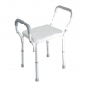 Shower stool with pull-out armrests