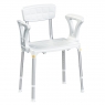 Shower chair with pull-out armrests