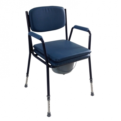Commode chair adjustable in height
