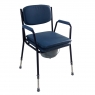 Commode chair adjustable in height