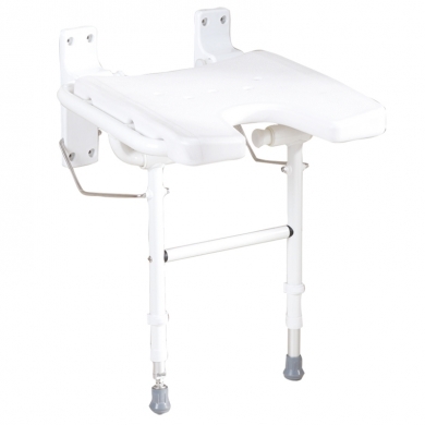 Wall-mounted seat with legs for shower