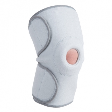Open patella knee support with ring