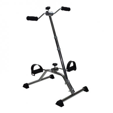 Pedal exerciser with rotating grips and pole