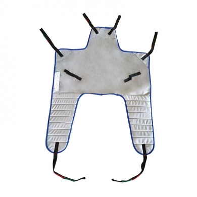 Standard hammock-style harness with leg padding and headrest Standard hammock-style harness with leg padding and headrest