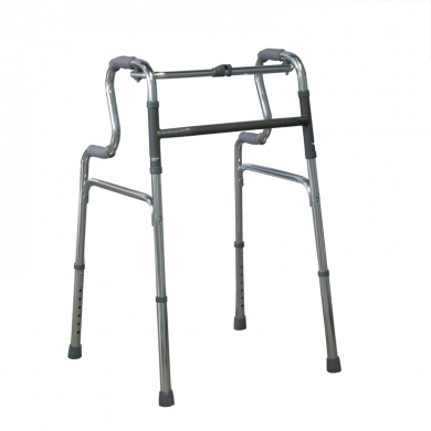 Folding aluminum walker with double handles