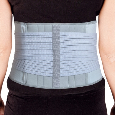Lumbar orthopedic corset
with elastic double straps
