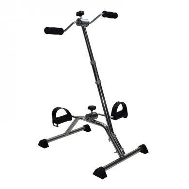 Pedal exerciser with rotating grips and pole Pedal exerciser with rotating grips and pole